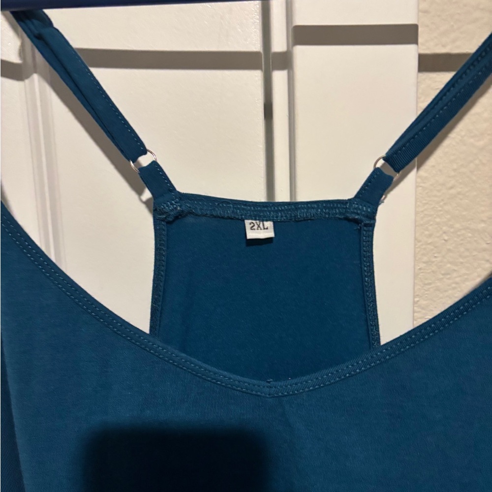 Women's Teal Sleeveless Romper - Picture 2 of 7